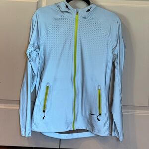 Small Nike Women's Allover Flash Reflective Volt Running Jacket with Neon Yellow